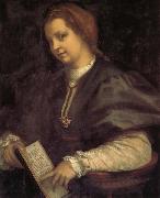 Portrait of girl holding the book Andrea del Sarto